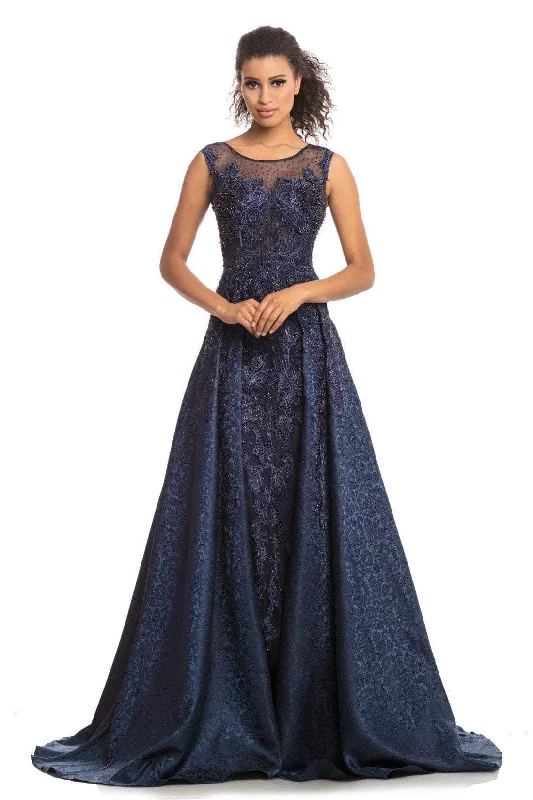 women's luxury dressesJohnathan Kayne - Crystal Beaded Lace Overskirt Gown 9096SC