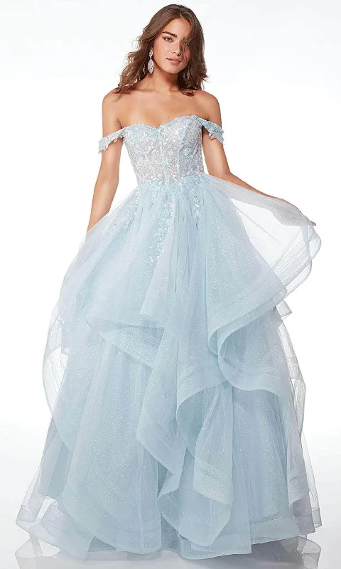 women's party dressesAlyce Paris 61636 - Beaded Off-Shoulder Ballgown