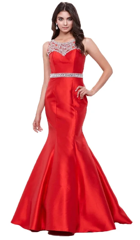 women's bodycon dressesNox Anabel - Bewejeled Trumpet Gown 8299SC