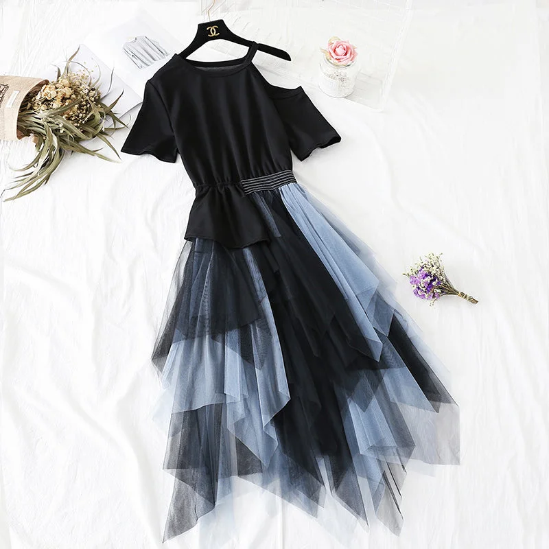 women's flowy skirtsFrench minority Platycodon grandiflorum skirt mesh fairy super xiansen series  3727