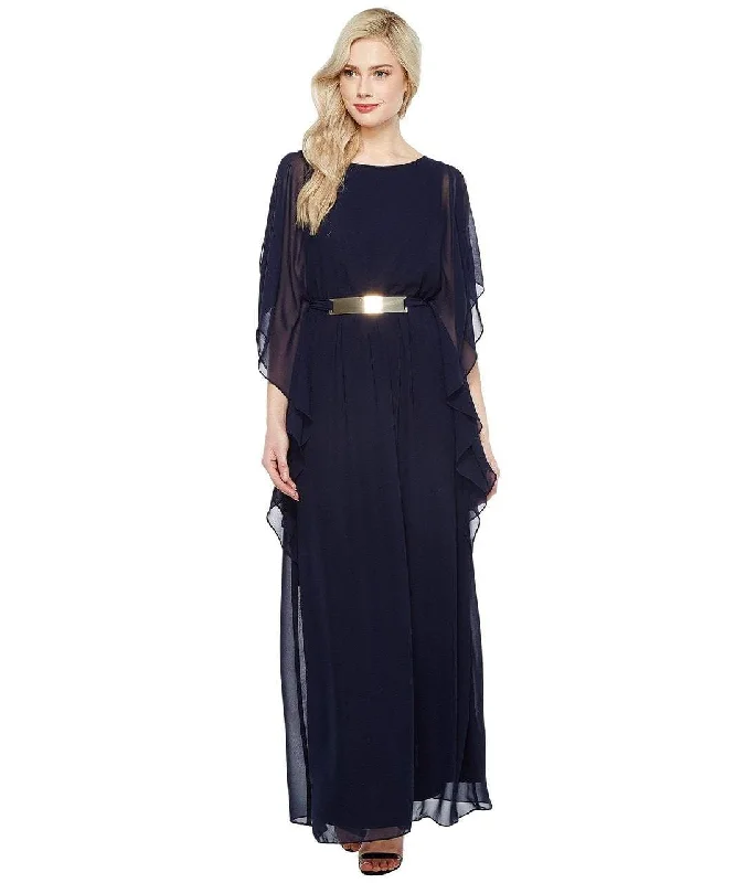 women's wrap dressesSangria - Sheer Sleeve Blouson Chiffon Gown SWKO844SC