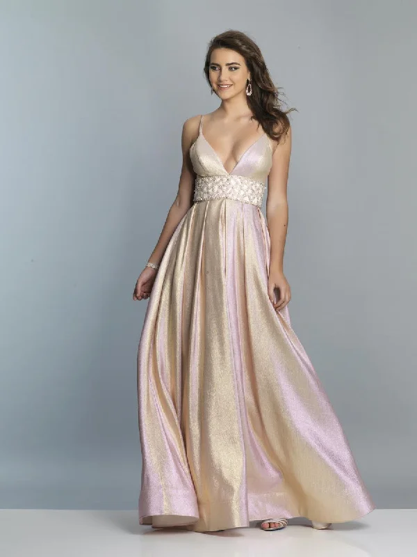 women's made-to-order dressesDave & Johnny - A7229SC Plunging V-Neck Shimmer A-line Gown