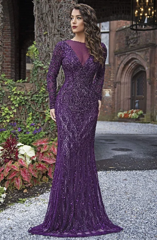 women's cold-shoulder dressesPrimavera Couture - Illusion Long Sleeves Gown 3192SC