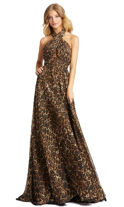 women's denim dressesMac Duggal 67360 - Animal Printed Gown