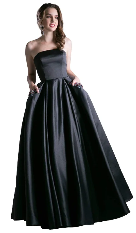 women's hourglass figure dressesCinderella Divine - CA317 Beaded Strapless Satin Ballgown