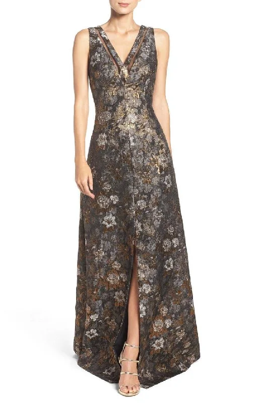 women's luxury dressesAidan Mattox - Printed Jacquard Front Slit Gown MD1E200300SC