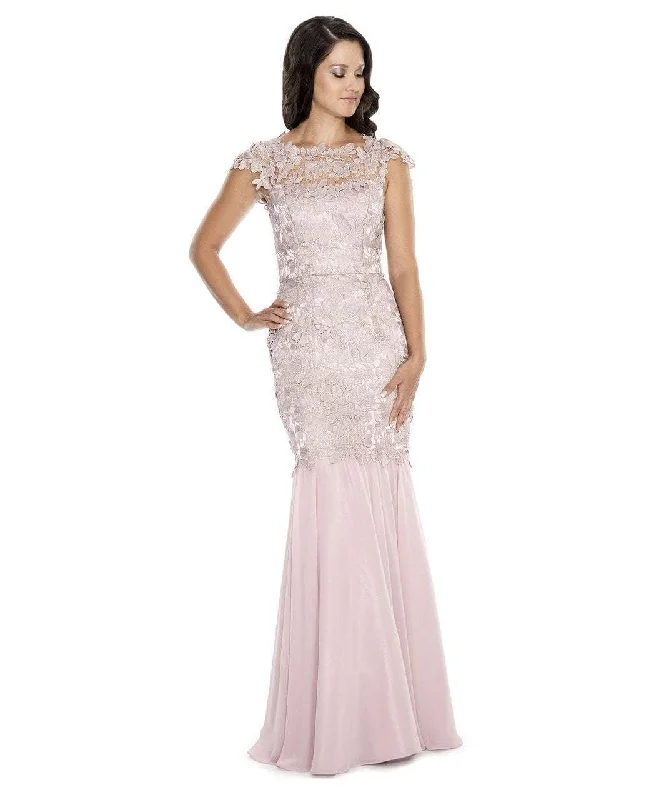 women's high-end dressesDecode 1.8 - Cap Sleeve Fitted Laced Mermaid Gown 183974SC