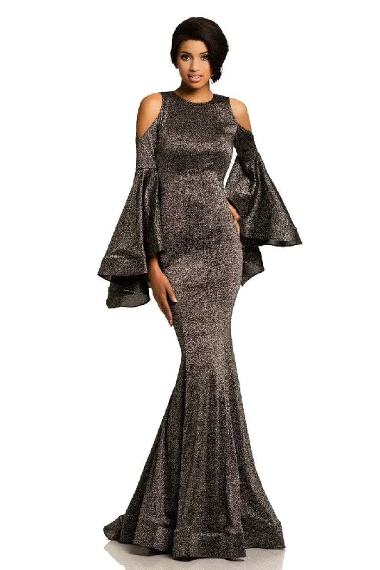 women's bell-sleeved dressesJohnathan Kayne - Metallic Jersey Mermaid Gown 8111SC