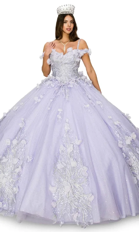 women's cinched-waist dressesCinderella Couture 8061J - Floral Off Shoulder Ballgown