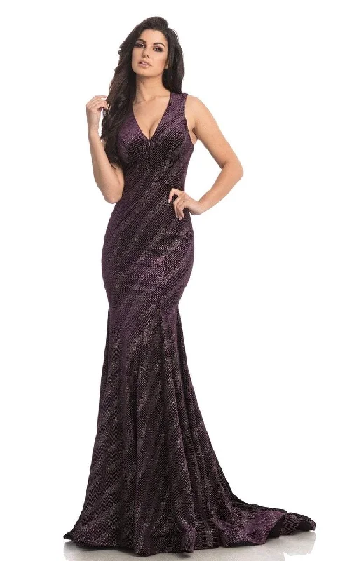 women's empire-line dressesJohnathan Kayne - Plunging V-Neck Mermaid Gown 8229SC