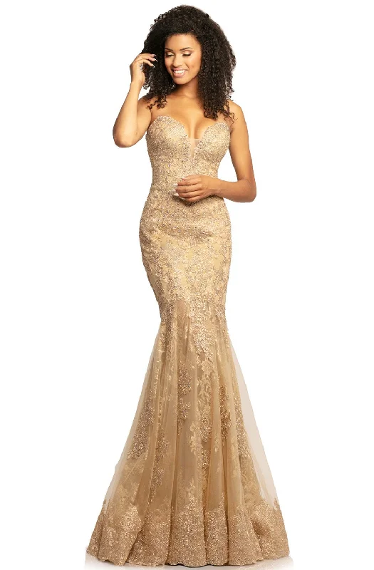 women's flowy dressesJohnathan Kayne - Crystal Studded Lace Mermaid Gown 2032SC