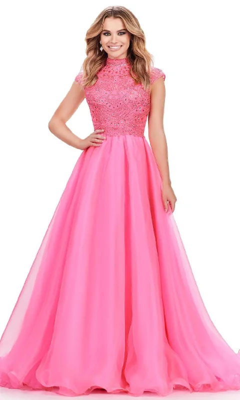 women's plus-size dressesAshley Lauren 11630 - Cap Sleeve Beaded Bodice Ballgown