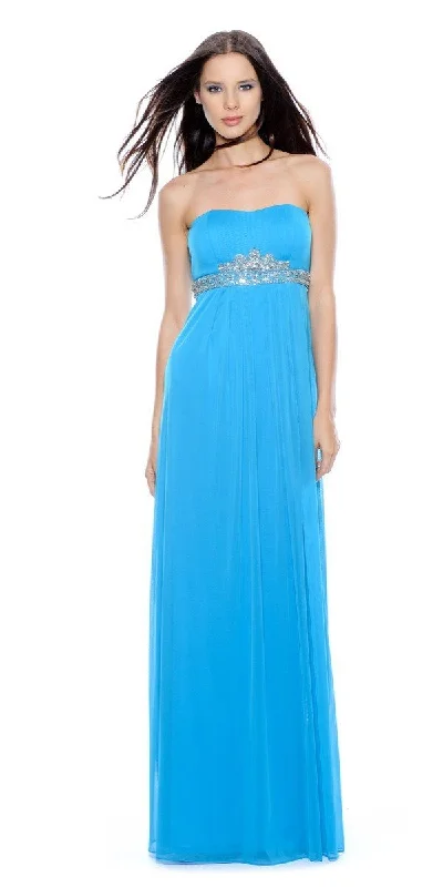 women's empire-line dressesDecode 1.8 - Strapless Bejeweled Empire Long Gown 181511SC