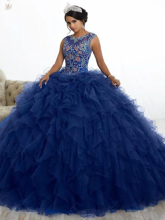 women's work dressesQuinceanera Collection - Embroidered Ruffle Tulle Ballgown 26883SC