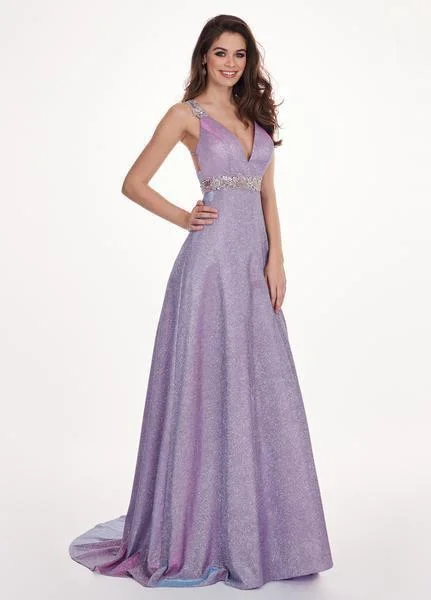 women's ethical fashion dressesRachel Allan 6547 - Beaded Glitter Jersey A-Line Gown