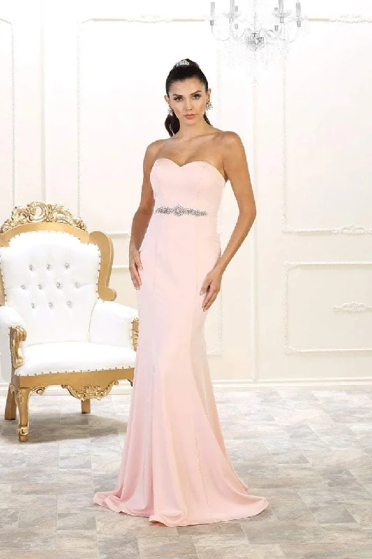 women's stylish dressesMay Queen Strapless Glimmering Waist Evening Gown MQ1497 - 1 pc Blush In Size 8 and 1 pc Burgundy in Size 6 Available