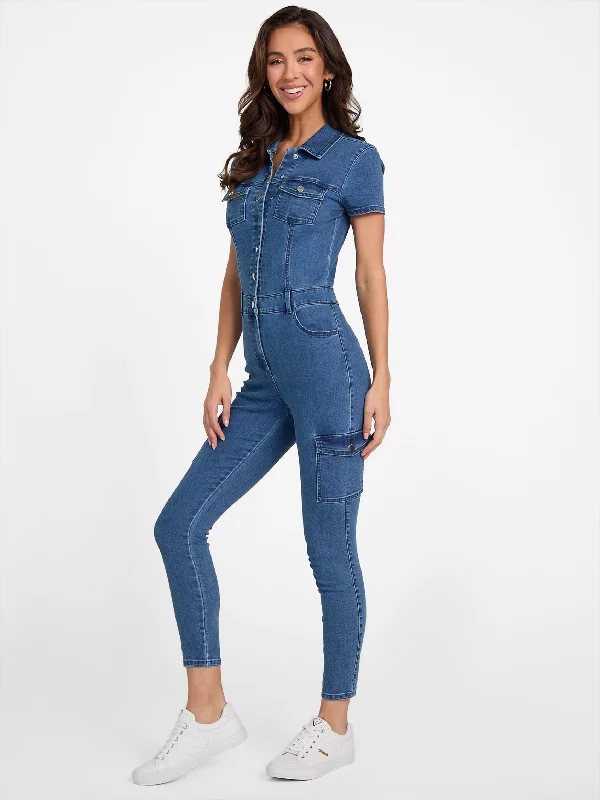 women's jumpsuits with halter necksEco Brianna Denim Jumpsuit