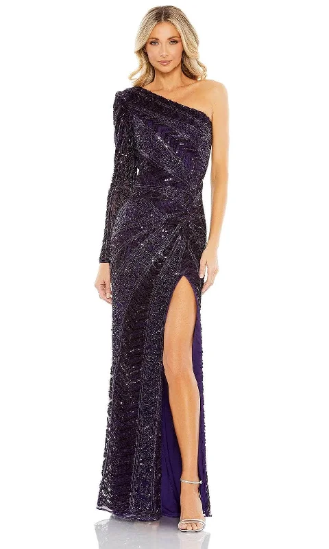 women's fair-trade dressesMac Duggal 5649 - Long Sleeve High Slit Evening Dress