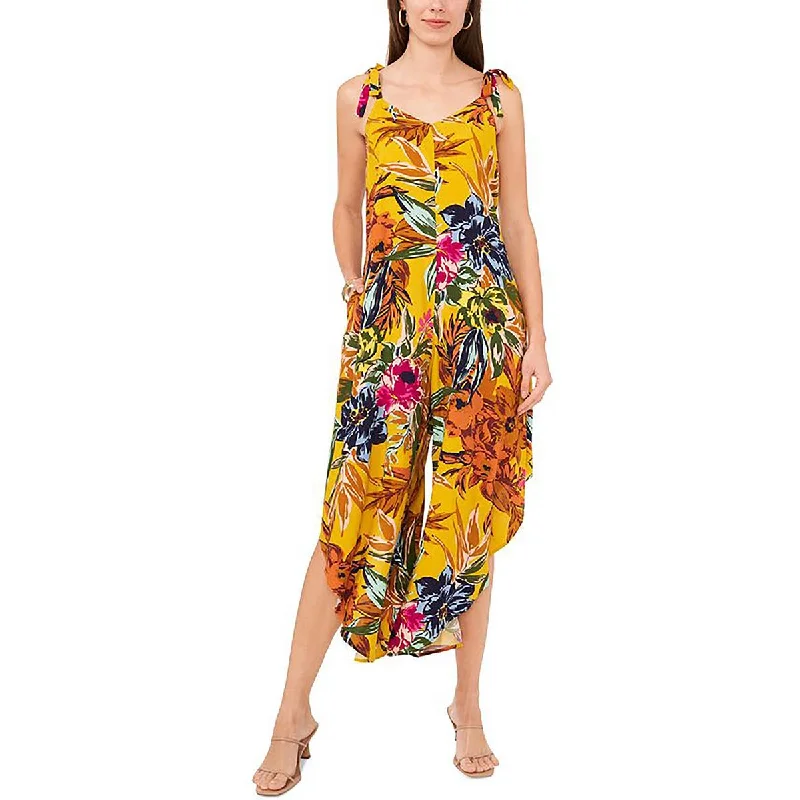 women's jumpsuits for curve-hugging stylesWomens Floral Print Wide Leg Jumpsuit