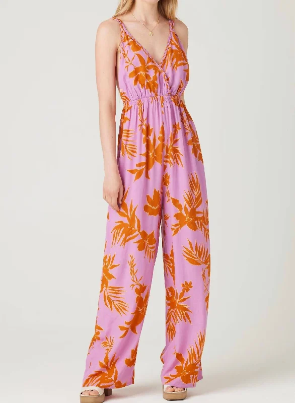 women's jumpsuits with Peter Pan collarsSantini Jumpsuit In Vivd Orchid