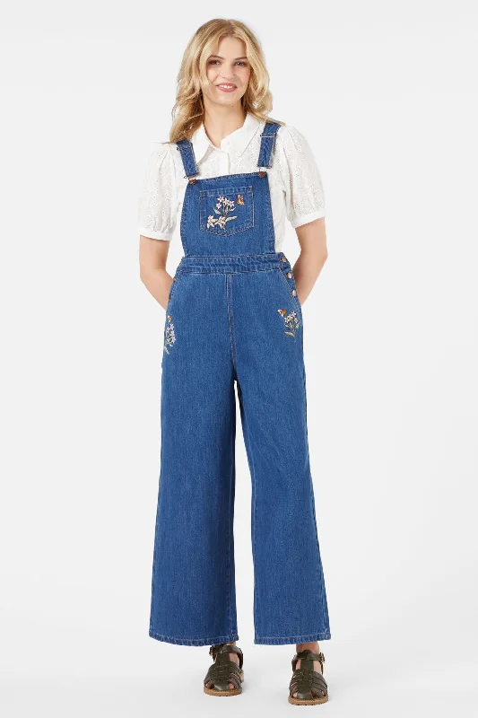 women's jumpsuits with Peter Pan collarsDreams Embroidered Overall