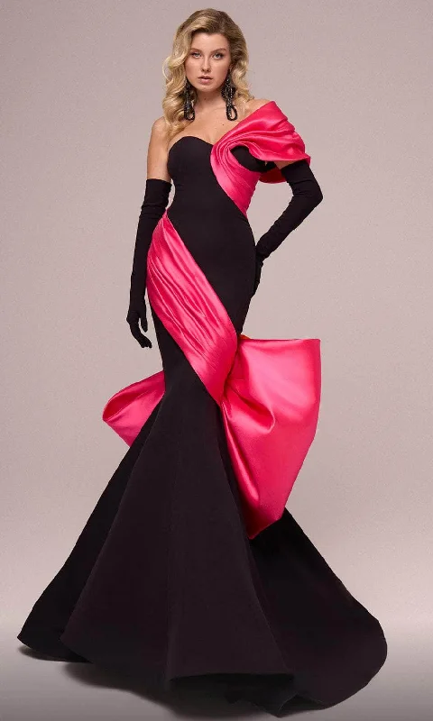 women's body-skimming dressesMNM Couture F02883 - Two-Toned Mermaid Evening Gown