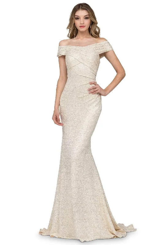 women's high-low dressesCecilia Couture 1417 - Short Sleeve Mermaid Evening Dress