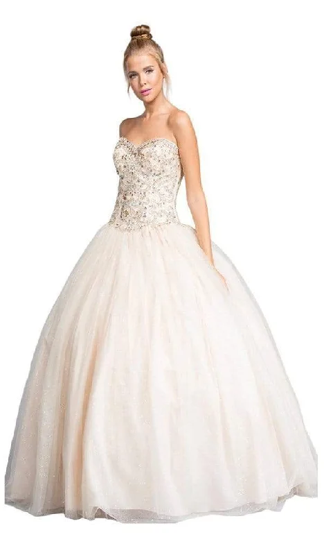 women's casual dressesTrevi Collection - Jeweled Strapless Sweetheart Evening Ballgown