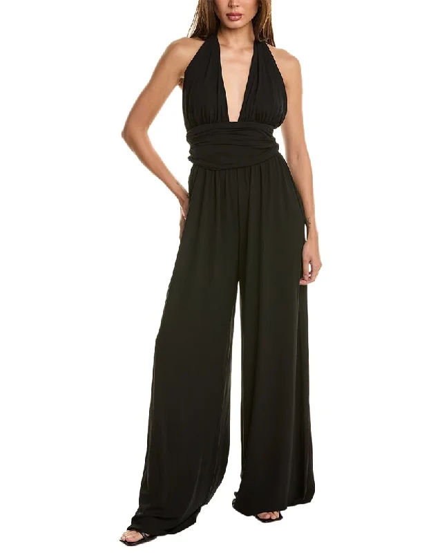 women's jumpsuits made of satinMichael Kors Collection Jersey Cross Halter Jumpsuit