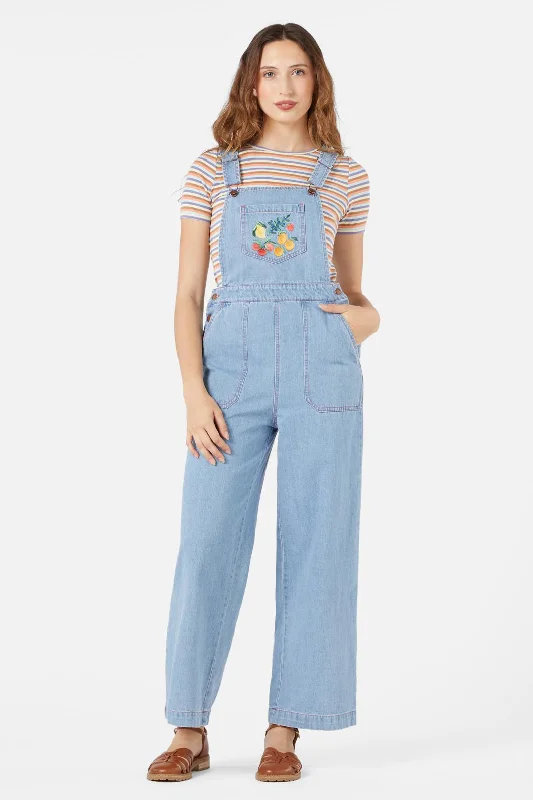 women's jumpsuits with belt loopsFruit Bowl Embroidered Overall