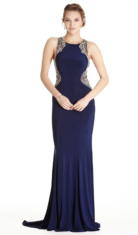 women's statement dressesTrevi Collection Fitted Embellished Jewel Sheath Evening Gown L1806