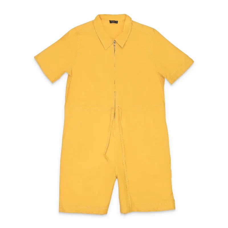 women's jumpsuits with round necksCALLIPYGIAN BOILER SUIT YELLOW JUMPSUITS