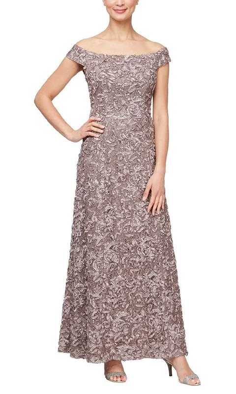 women's mother of the bride dressesAlex Evenings 81122612 - Floral Soutache Evening Dress