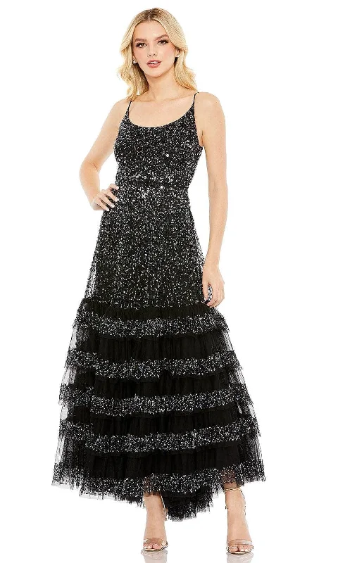 women's solid color dressesMac Duggal 10883 - Scoop Allover Sequin Evening Dress