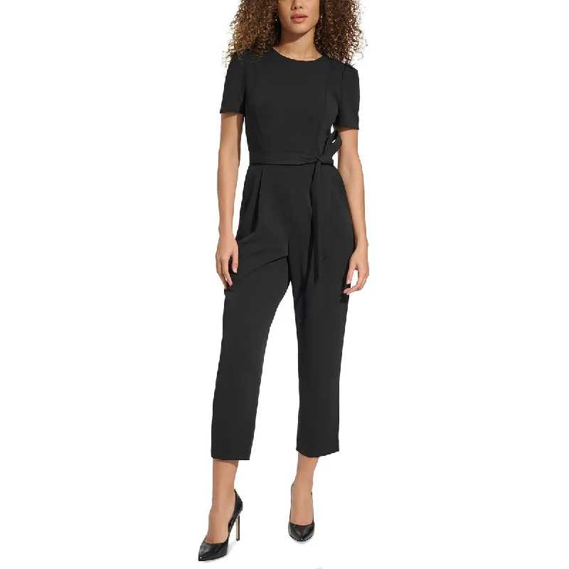 women's jumpsuits with solid colorsWomens Tapered Leg Pocket Jumpsuit