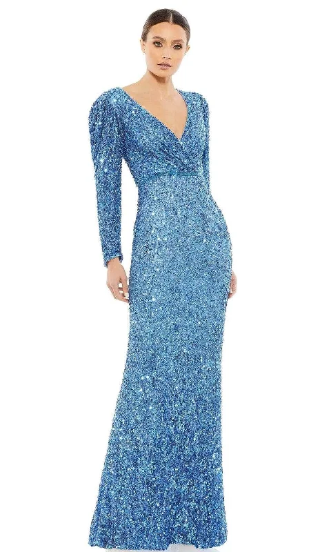 women's fashionable dressesMac Duggal 5510 - Puff Sleeved Sequin Evening Gown