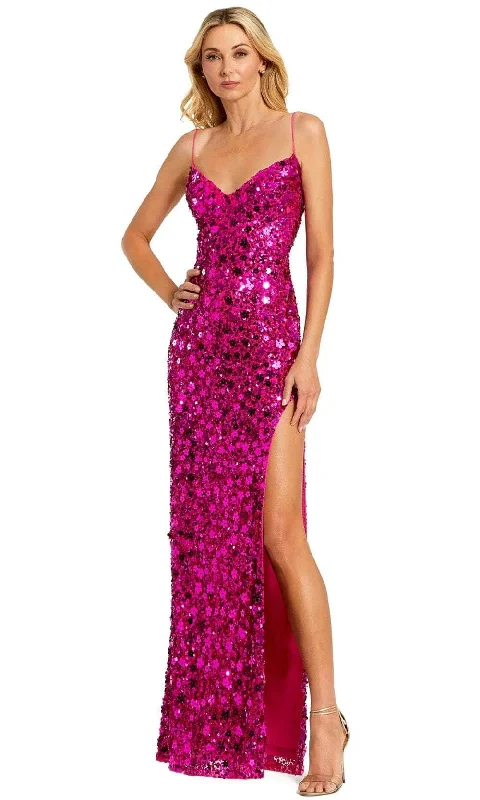 women's unique dressesMac Duggal 10047 - Sequin High Slit Evening Dress