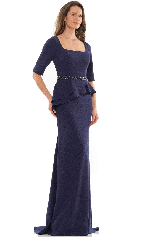 women's bridesmaid dressesRina Di Montella RD2761 - Square Neck Peplum Evening Dress