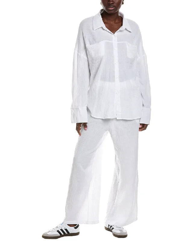 women's jumpsuits for date nightsLyra & Co 2pc Shirt & Pant Set