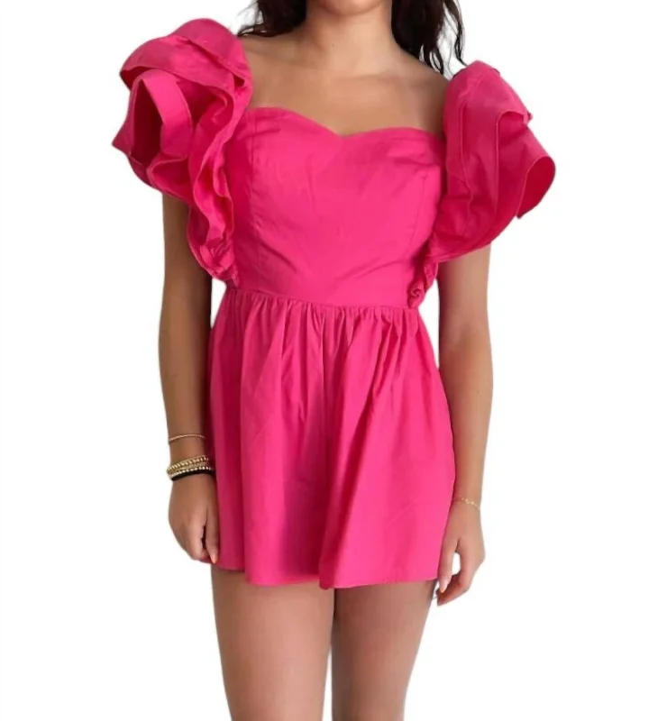 women's jumpsuits for dancingCute As A Button Romper In Pink