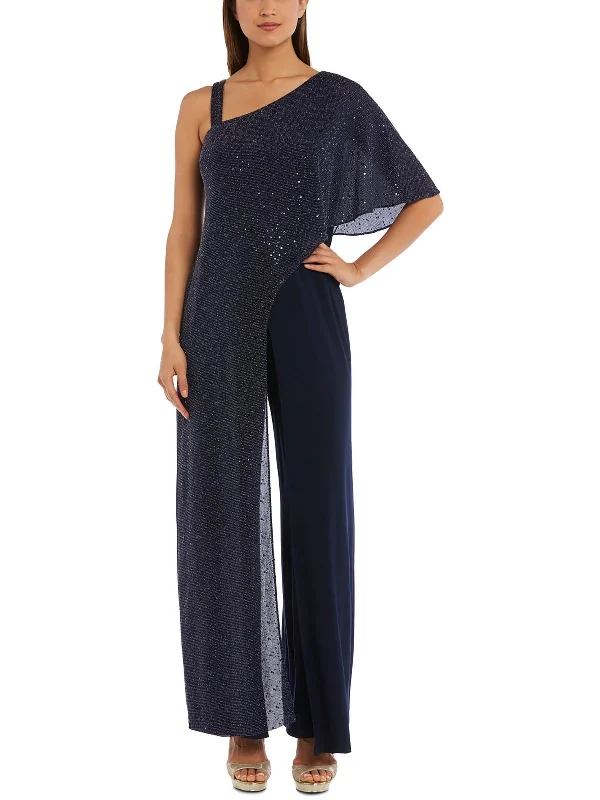 women's jumpsuits with short sleevesWomens Knit One Shoulder Jumpsuit