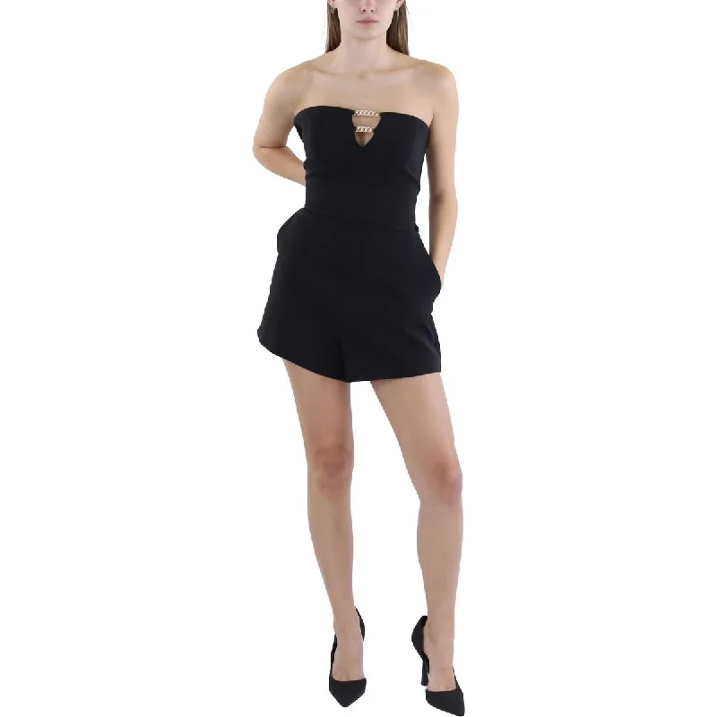 women's jumpsuits with lace detailsWomens Embellished Strapless Romper