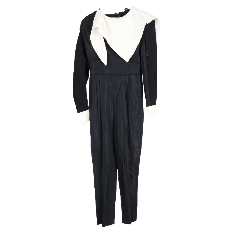 women's glam jumpsuitsFendi Scarf Detail Long Sleeve Jumpsuit in Black Polyester