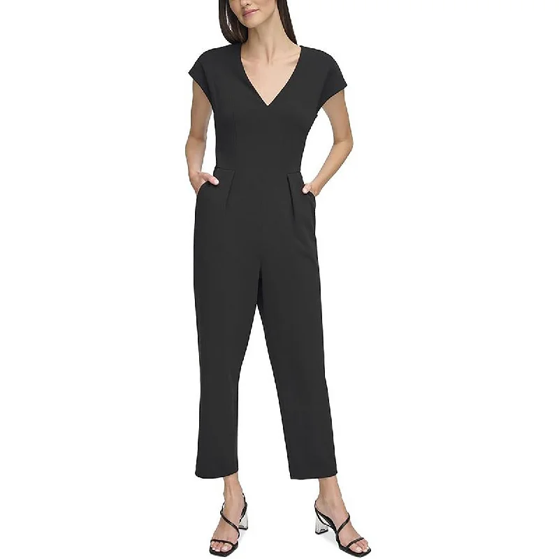 women's jumpsuits for wrinkle-resistant materialsWomens Pleated Cropped Jumpsuit