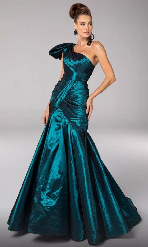 women's high-low dressesMNM Couture F02833 - Sleek Trumpet Evening Gown