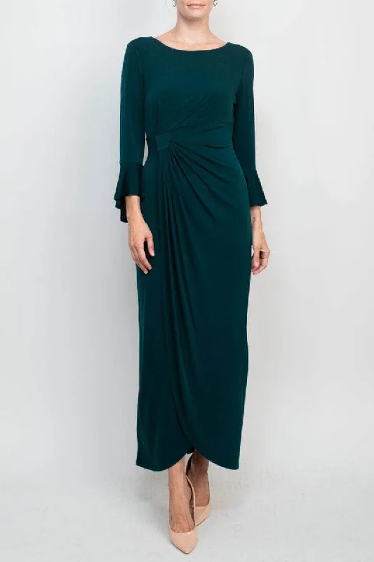 women's spaghetti strap dressesConnected Apparel T1312137M1 - Long Bell Sleeve Wrap Evening Dress