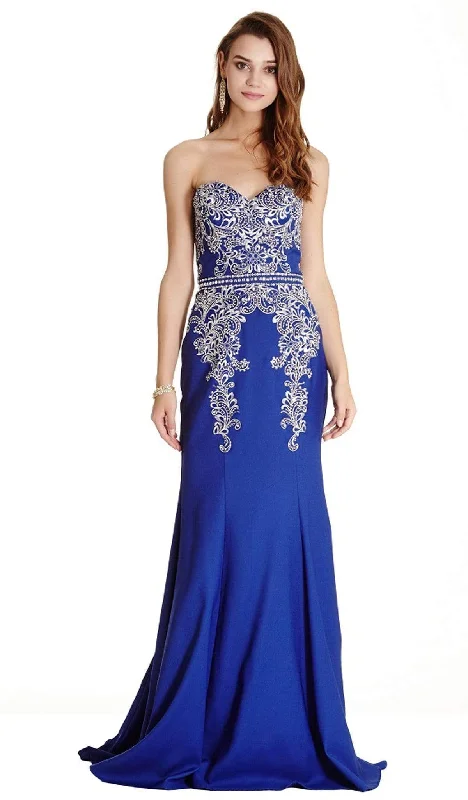 women's bespoke dressesTrevi Collection - Queenly Embellished Sweetheart Evening Dress