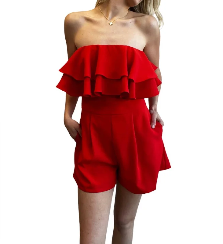 women's jumpsuits for formal eventsBrandi Romper In Red