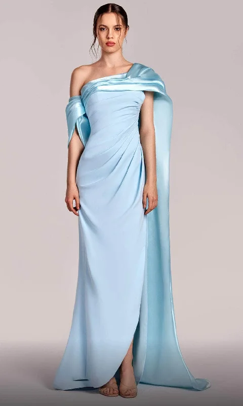 women's travel dressesMNM Couture G1804 - Drape Cape Evening Gown