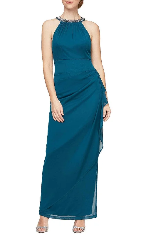 women's empire-line dressesAlex Evenings 8232966 - Beaded Halter Evening Dress